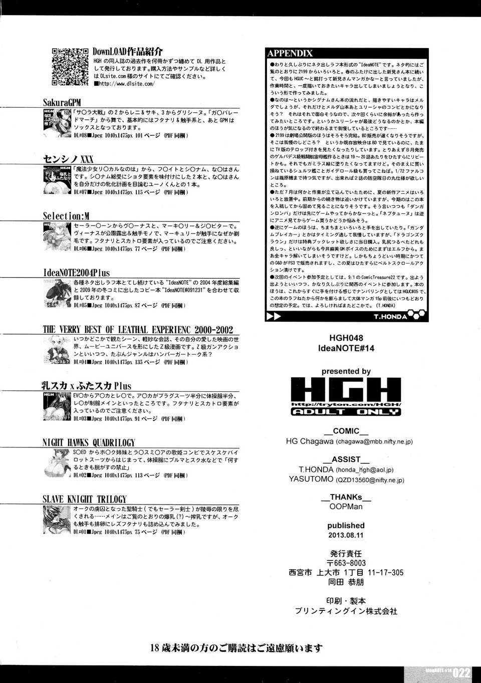 (C84) [HGH (HG茶川)]  Idea note #14 21/22 