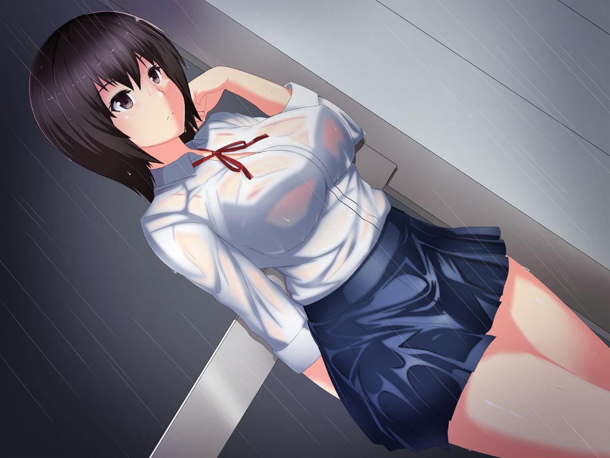 (同人CG集) [ぱいん] 快楽雨天 ～巨乳後輩JKと濡れ透けSEX～ 104/157 