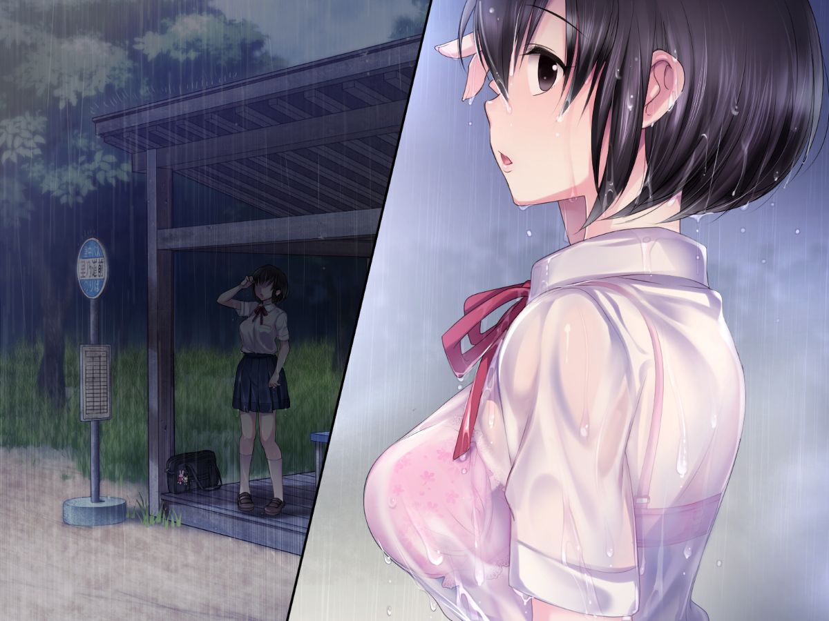 (同人CG集)濡れ透けJ○雨宿りレイプ 前+後 400/488 