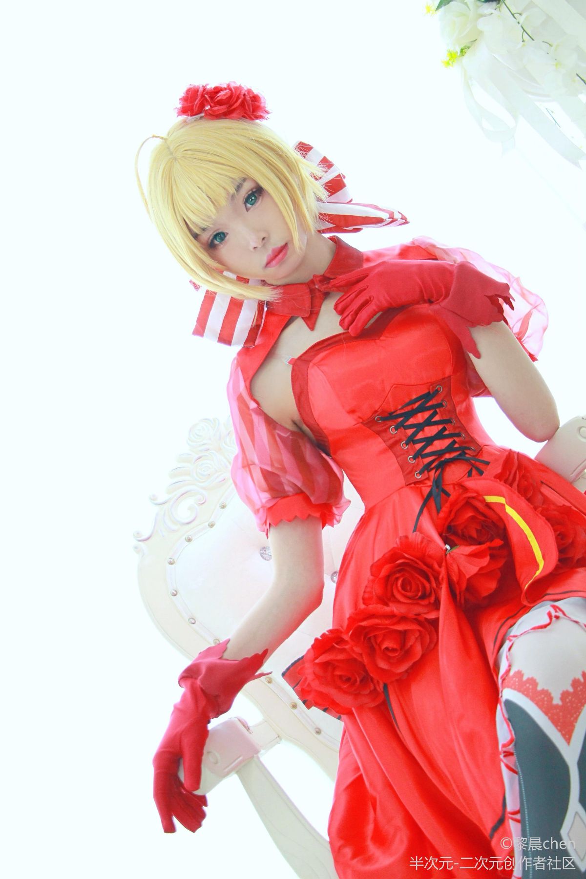 《Fate Extra》Saber紅玫瑰禮服 C O S P L A Y 31/43 